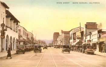 View of State Street in Santa Barbara